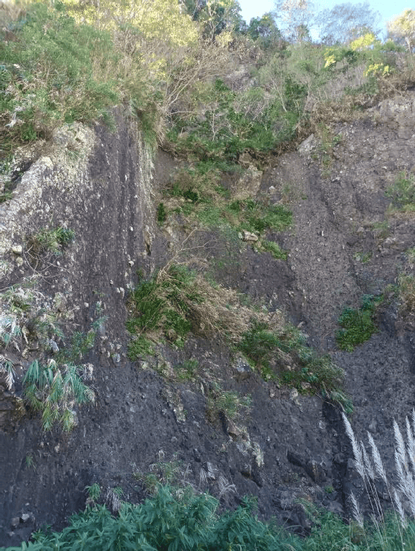 兩側岩壁都是由火山角礫岩組成