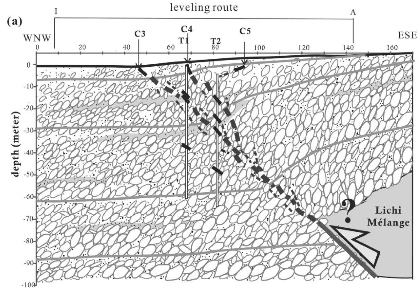 池上斷層示意圖(圖源:池上地牛故事館)。